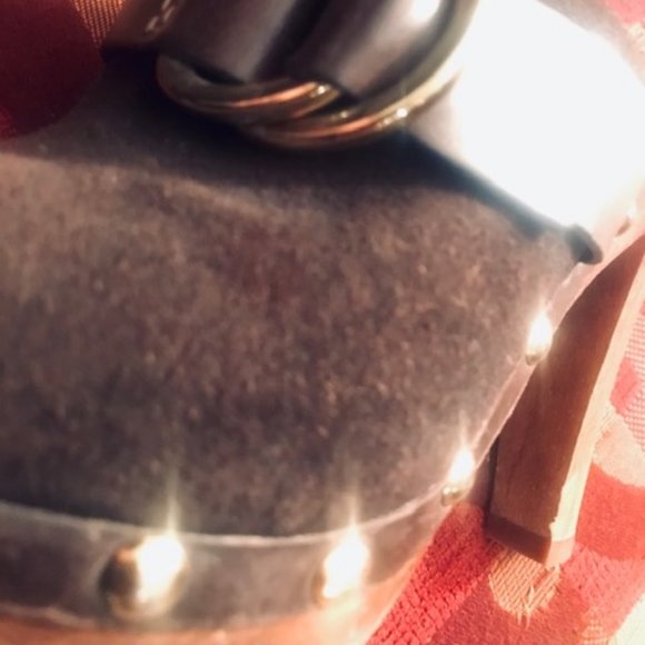 Michael Kors Brown Suede High Heel Platform Clog - Picture 5 of 7